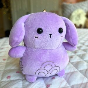 Limited Edition Tatcha Jiyu-Chan Purple Bunny Plush Keychain with Charm